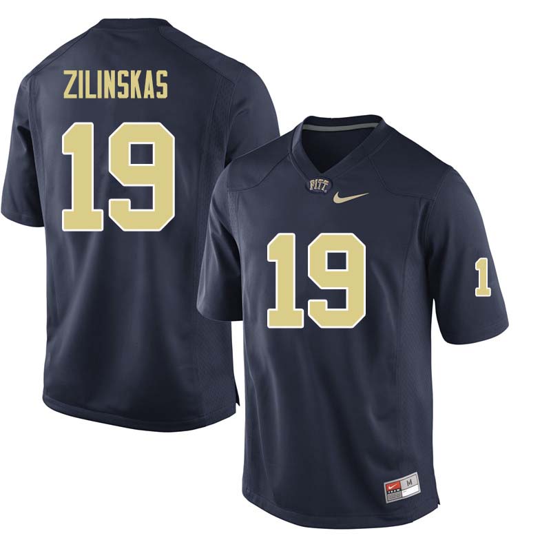 Men #19 Jake Zilinskas Pittsburgh Panthers College Football Jerseys Sale-Navy